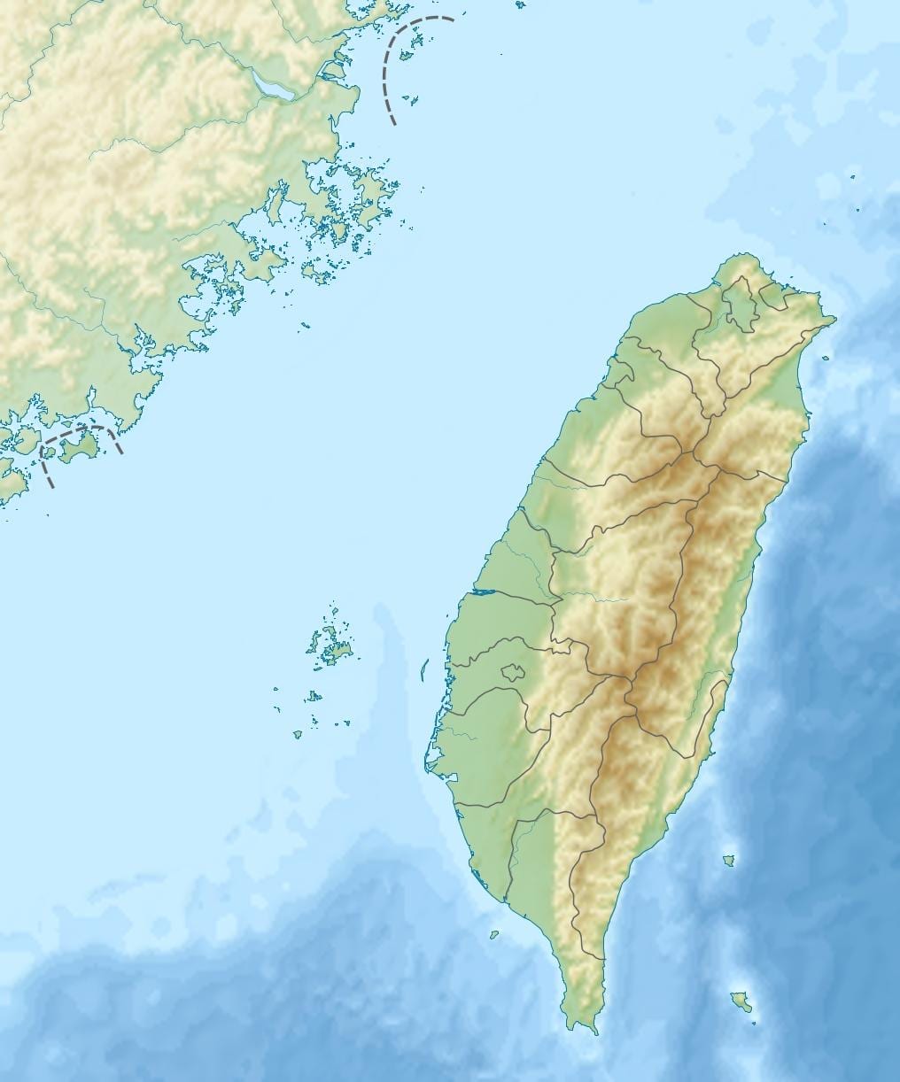 Karta över ön Taiwan
