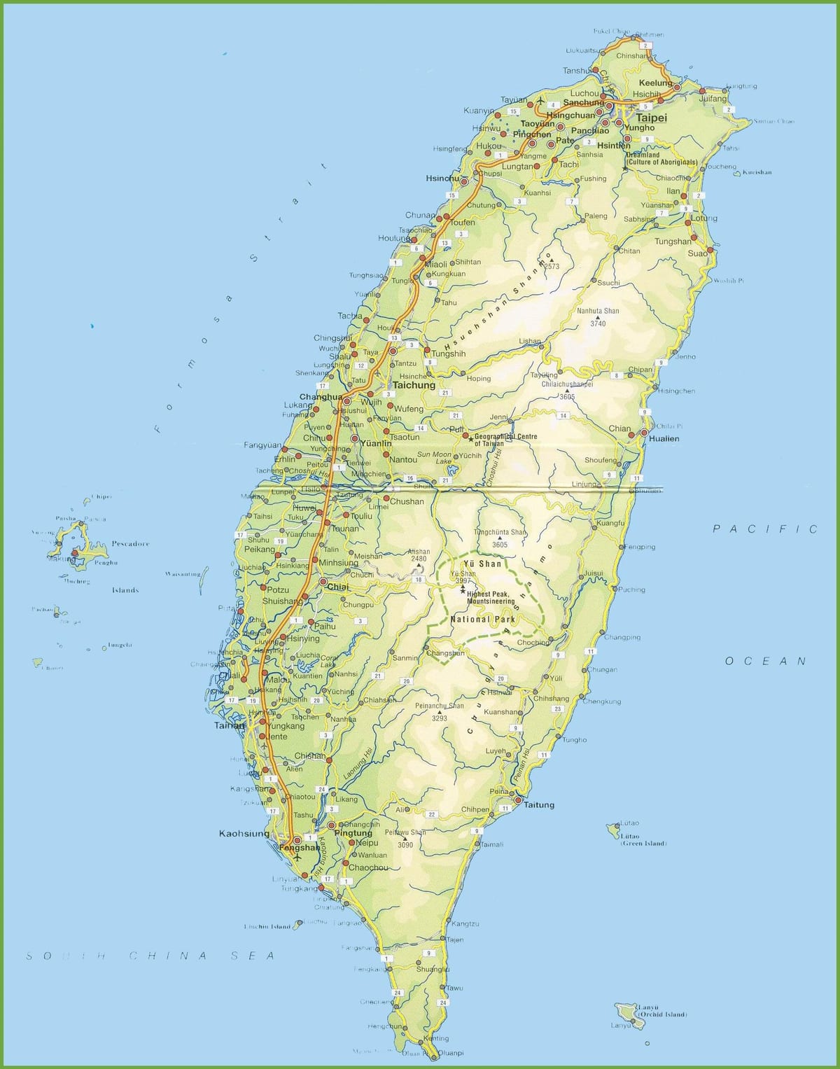 Karta över Taiwan camping