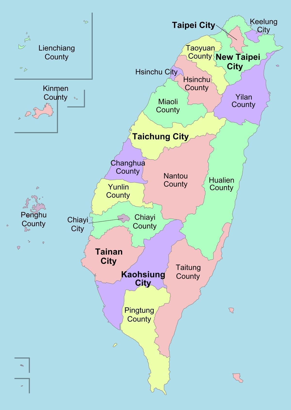 Karta över Taiwan distriktet 
