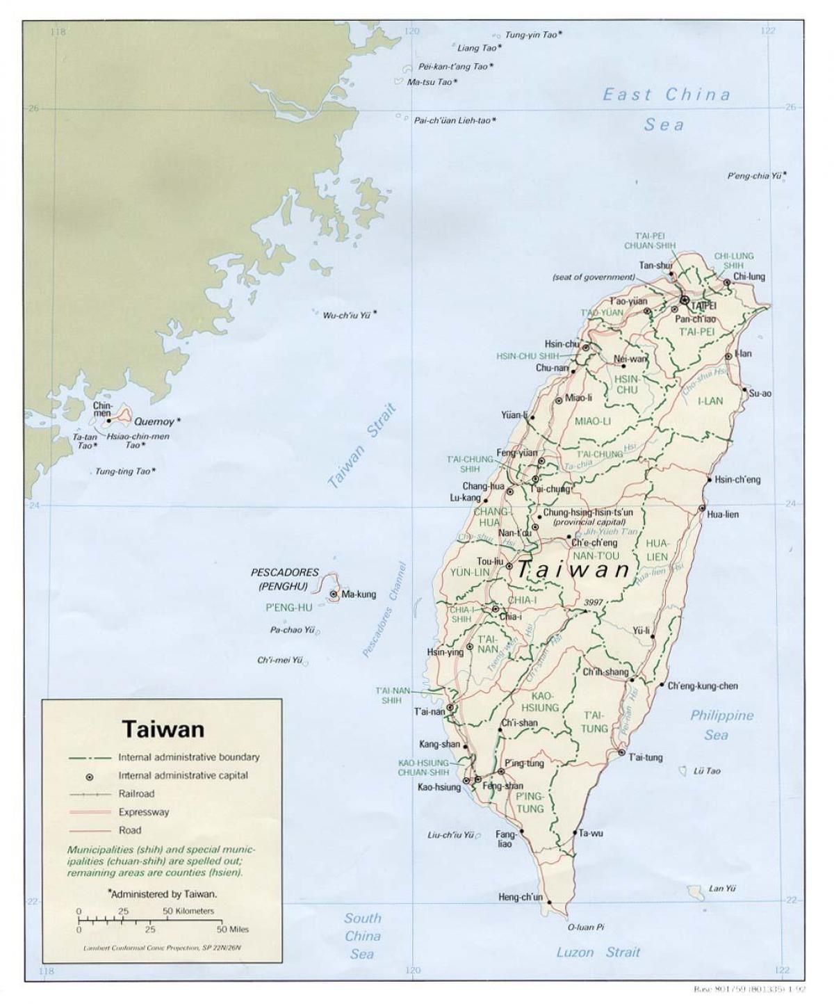 Taiwan geografi karta