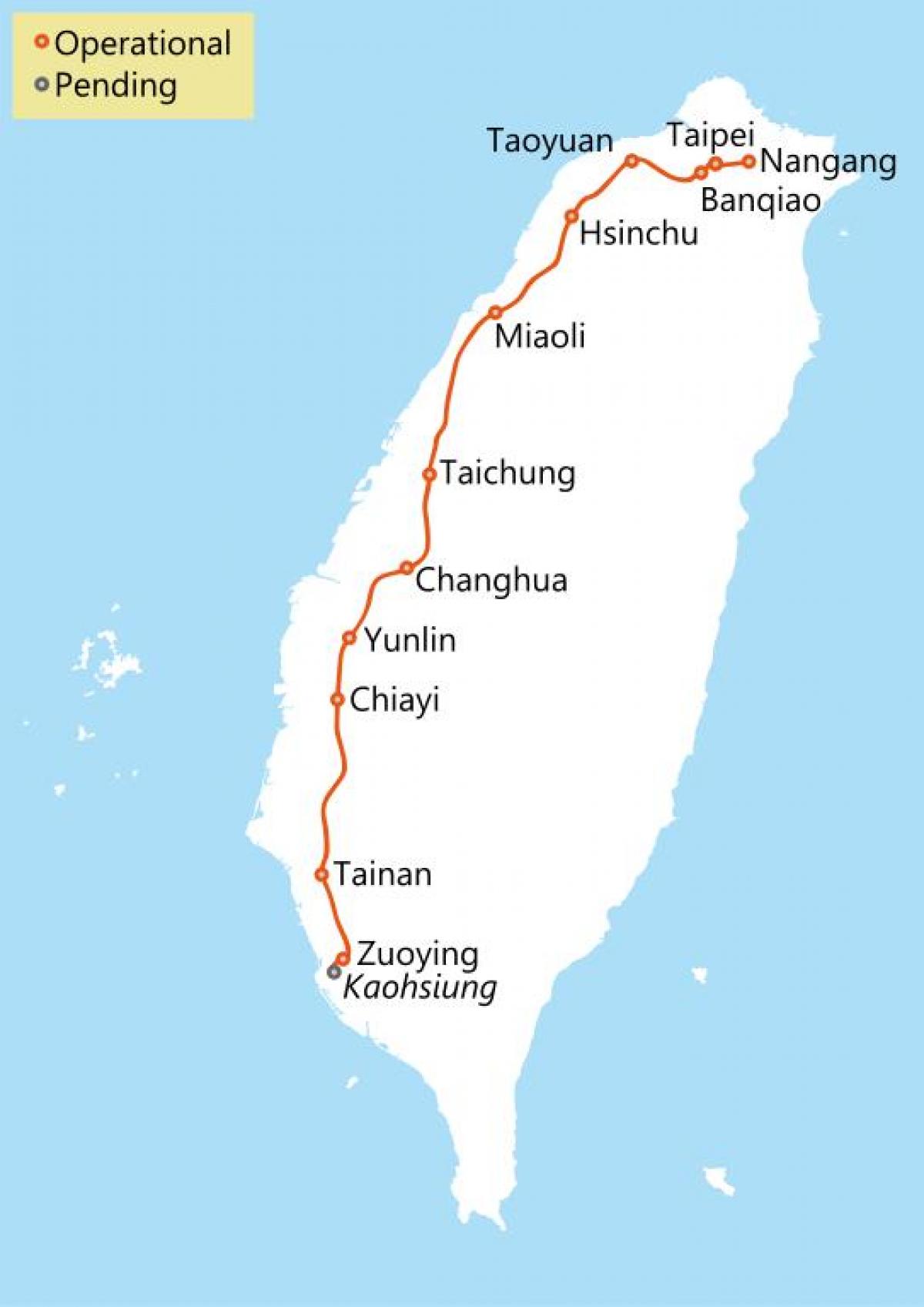 Taiwan high speed rail rutt karta
