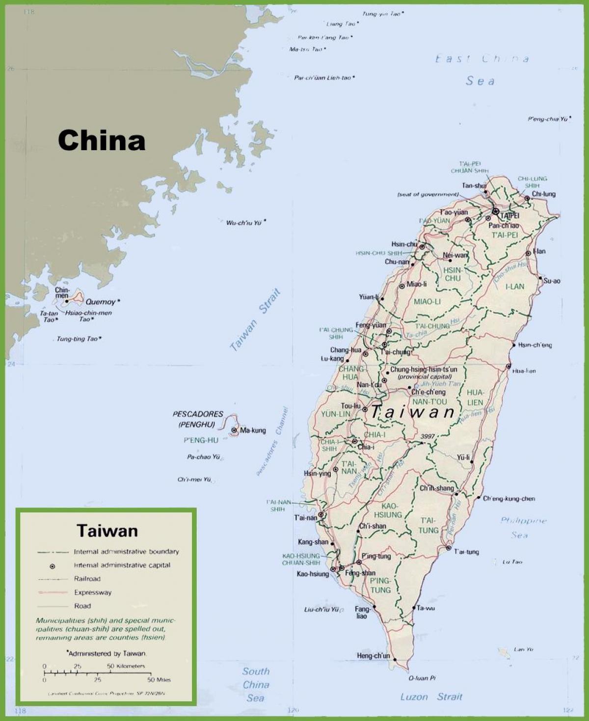 en karta över Taiwan