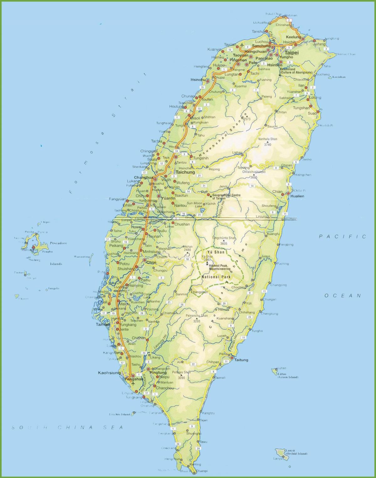 karta över Taiwan
