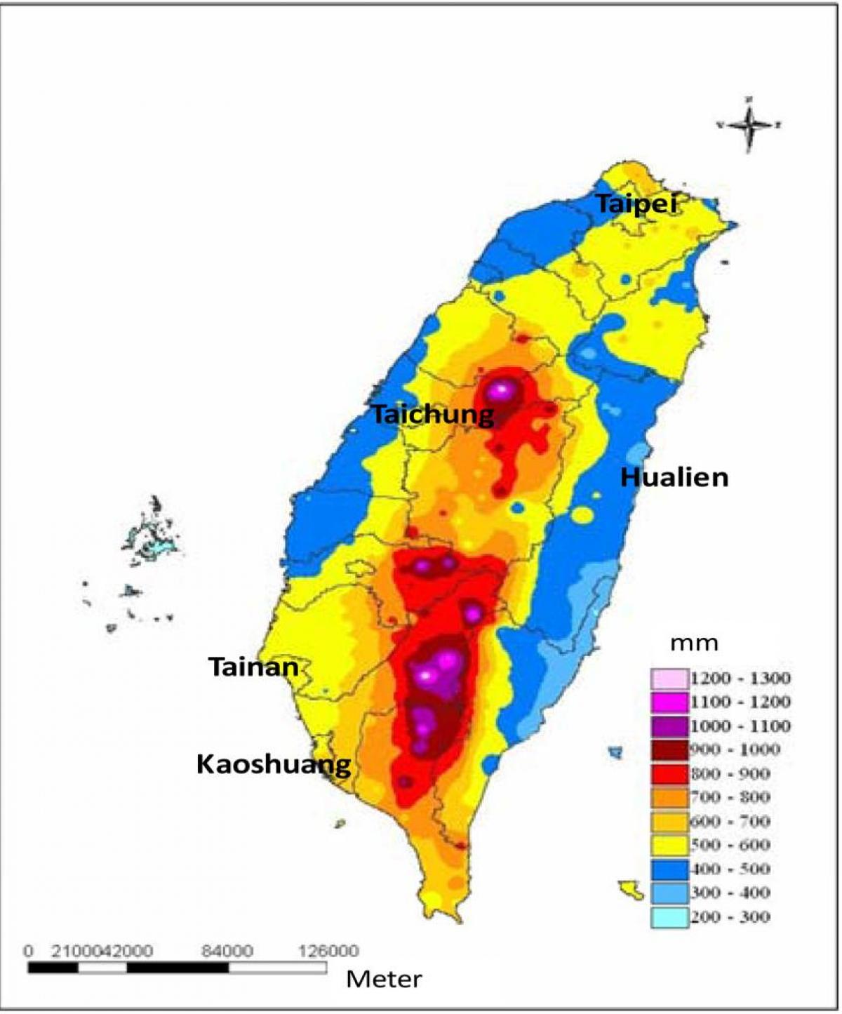 Karta över Taiwan klimat