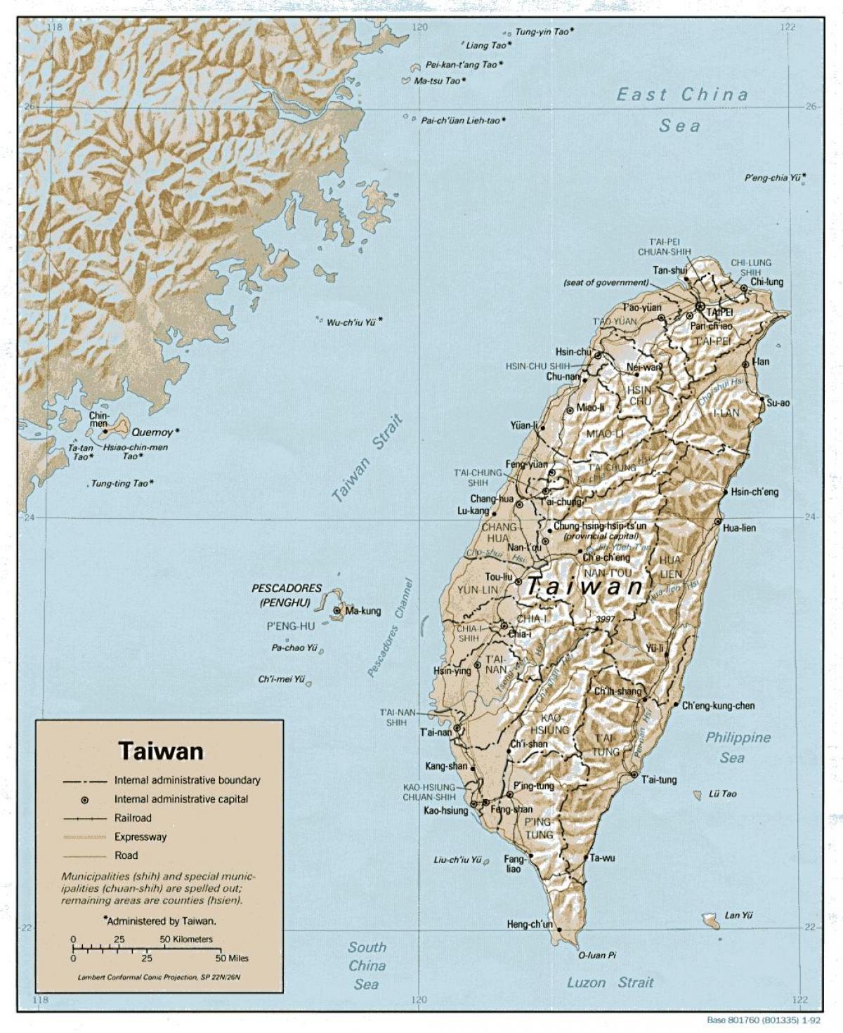 Karta över Taiwan surfa 