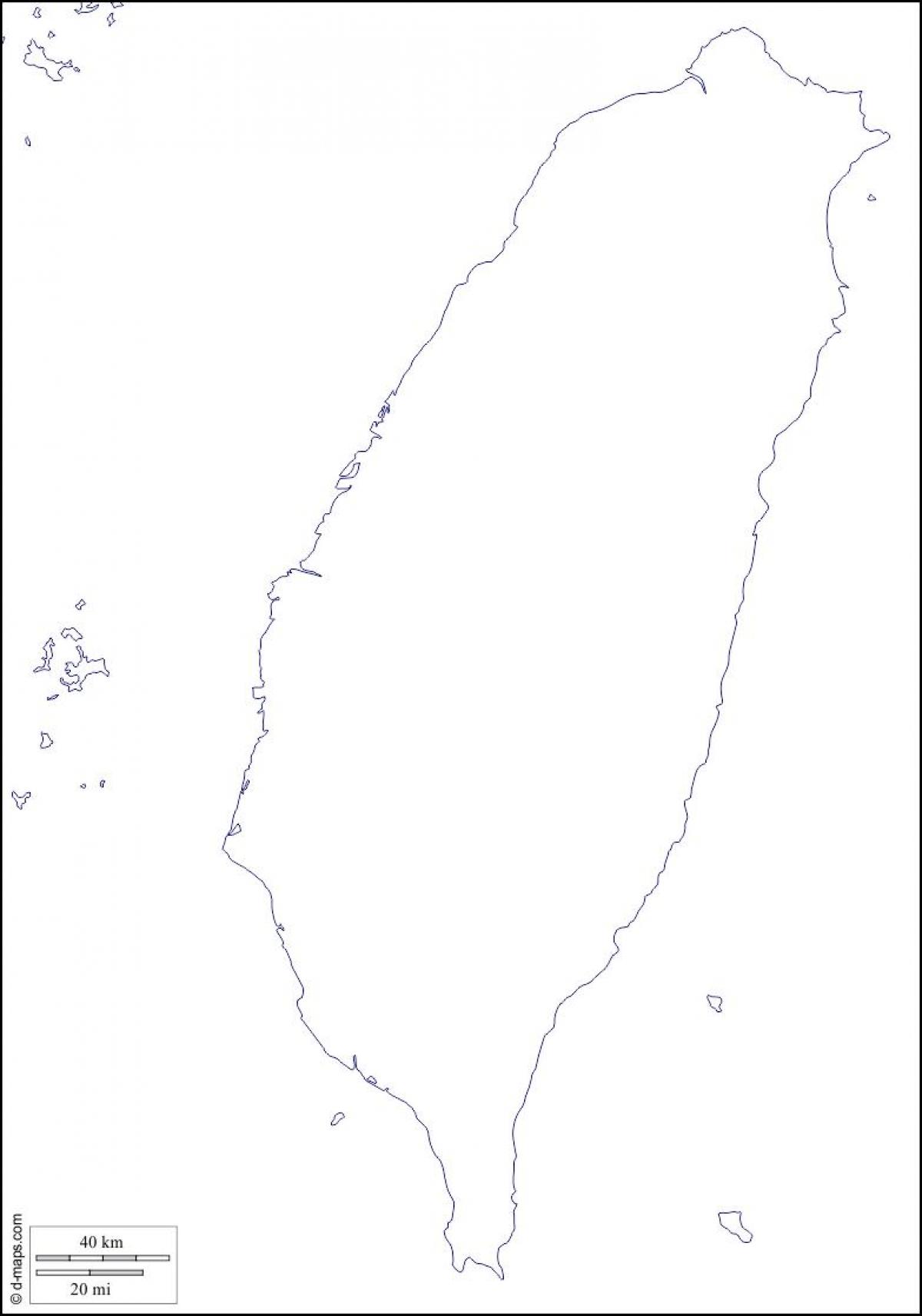 Karta över Taiwan tom