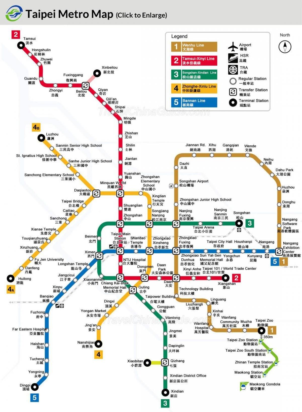 Karta över Taiwan tunnelbana