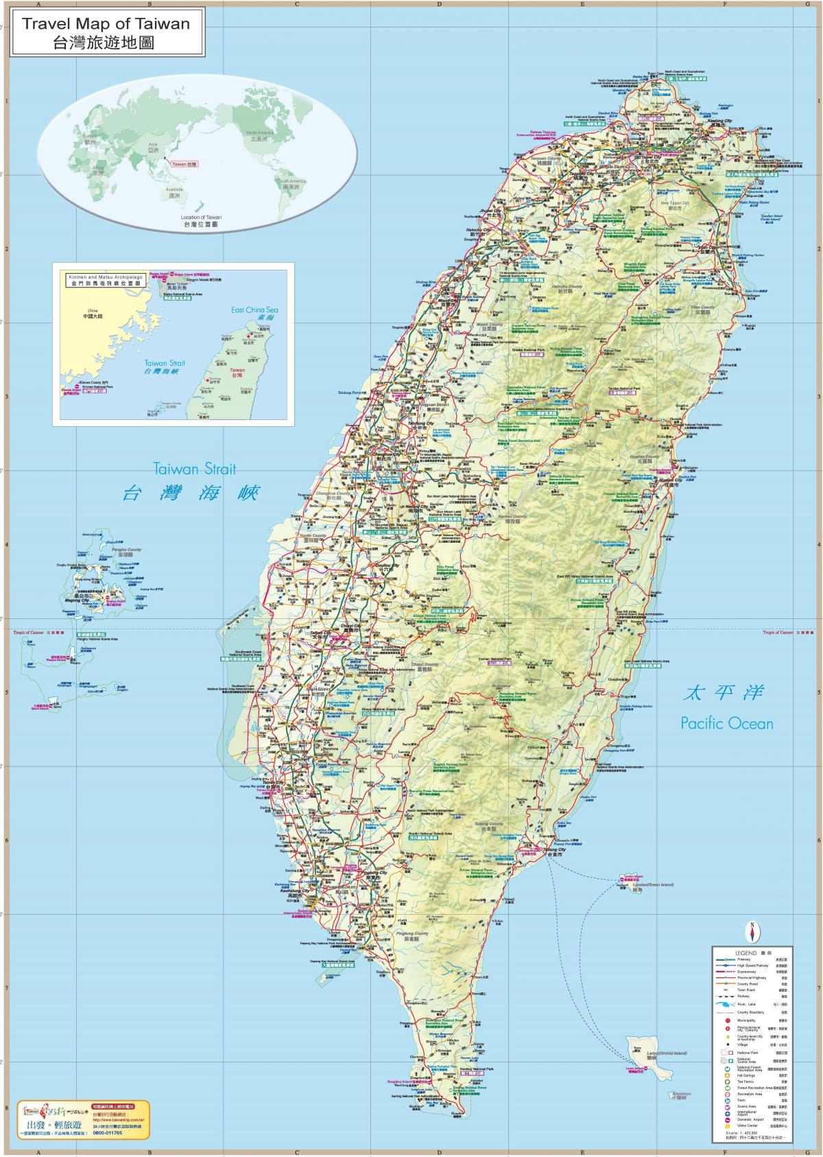 karta över Taiwan turistattraktioner