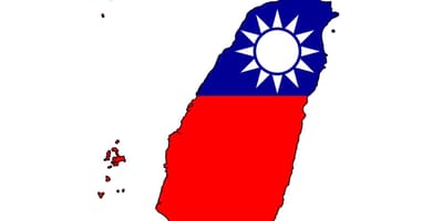 Karta över Taiwan flagga