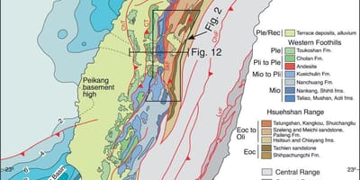 Karta över Taiwan geologiska