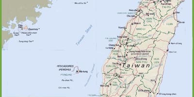 En karta över Taiwan