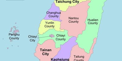 Karta över Taiwan politiska