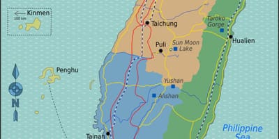Taiwan turistattraktioner karta