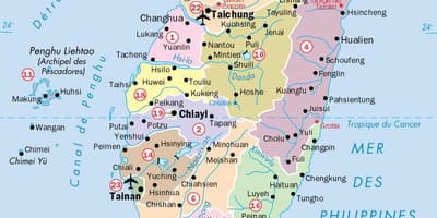Karta över Taiwan städer