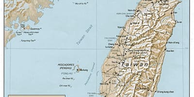Karta över Taiwan topografiska